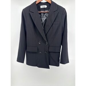 SusieLady Black Double Breasted Blazer Jacket Womens Size M